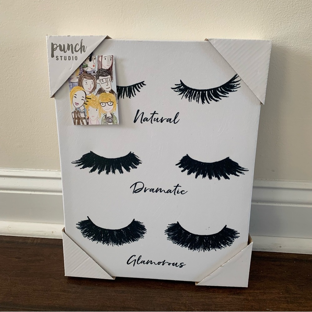 Punch Studio Black Eyelash Canvas Wall Art
